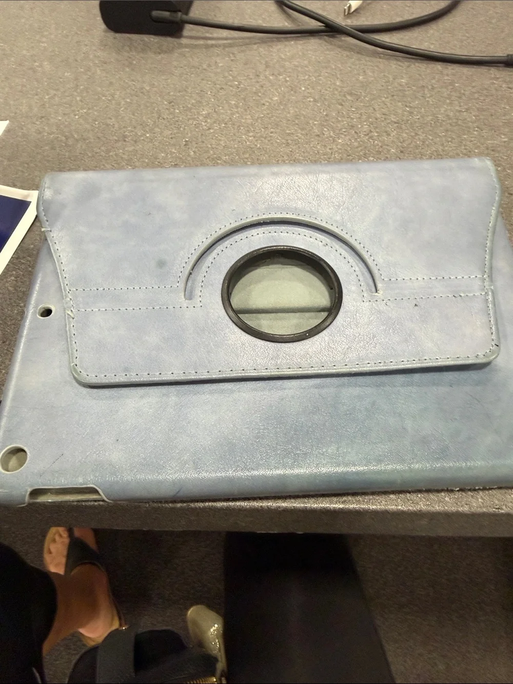 Universal Light Blue Rotating Tablet Folio Case with Stand